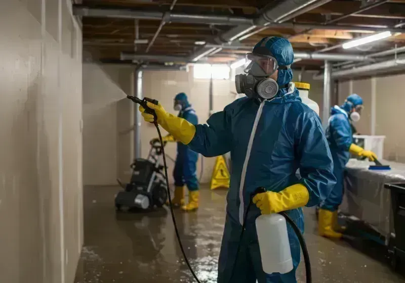 Basement Sanitization and Antimicrobial Treatment process in Sunset Hills, MO